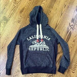 California City wear Republic size S blue cozy hooded sweatshirt hoody blue